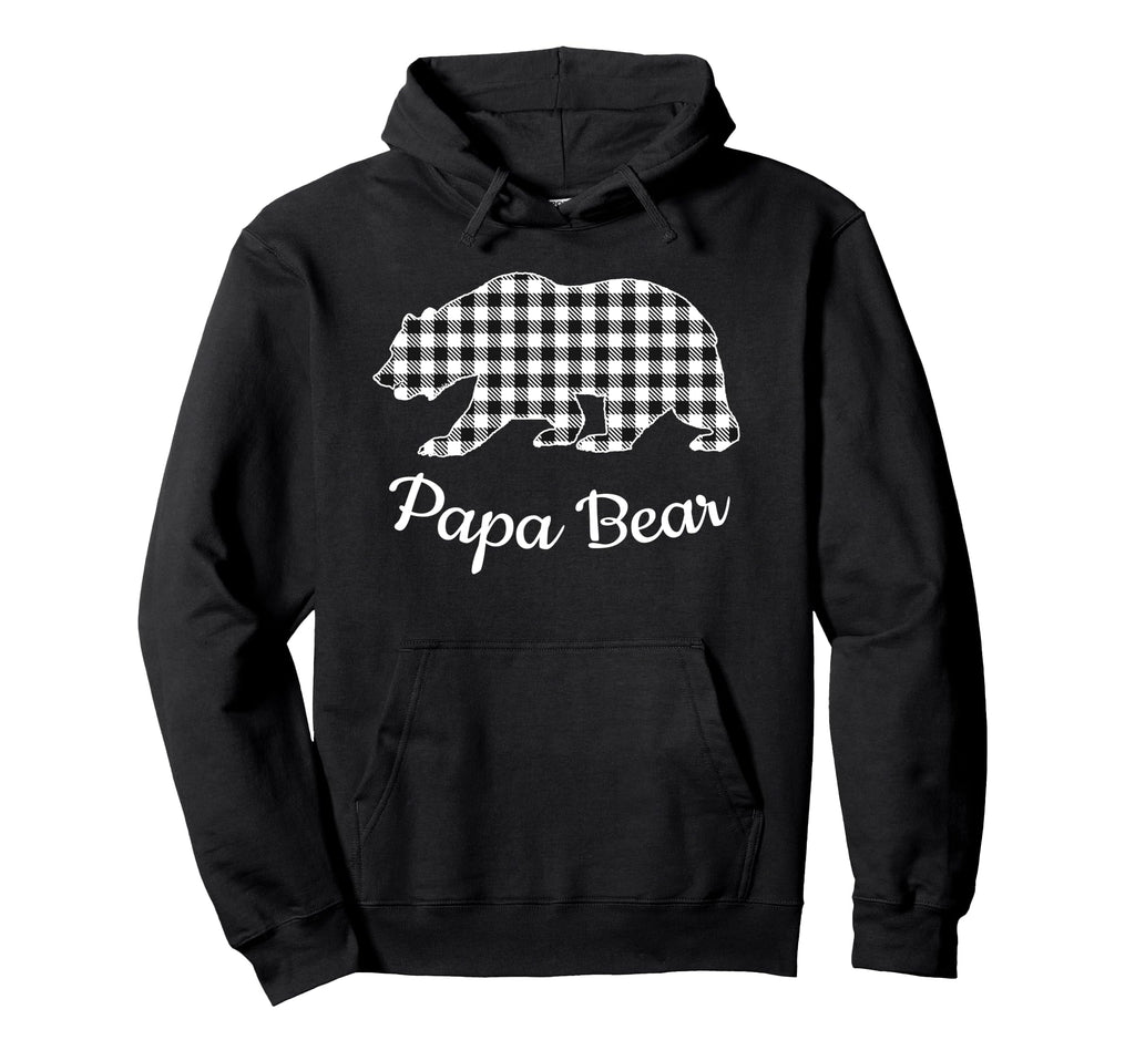 Papa Bear Pajama Gray Buffalo Plaid Hoodie - Casual Everyday Wear Unisex - T-Shirt, Sweatshirt, Hoodie