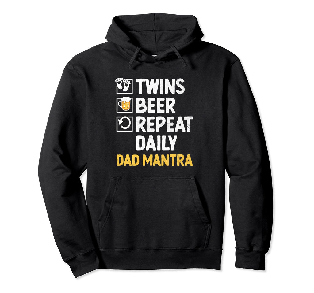 Funny Dad Twins Beer Drinking Twin Hoodie - Fun Novelty Design for Adults - T-Shirt, Sweatshirt, Hoodie