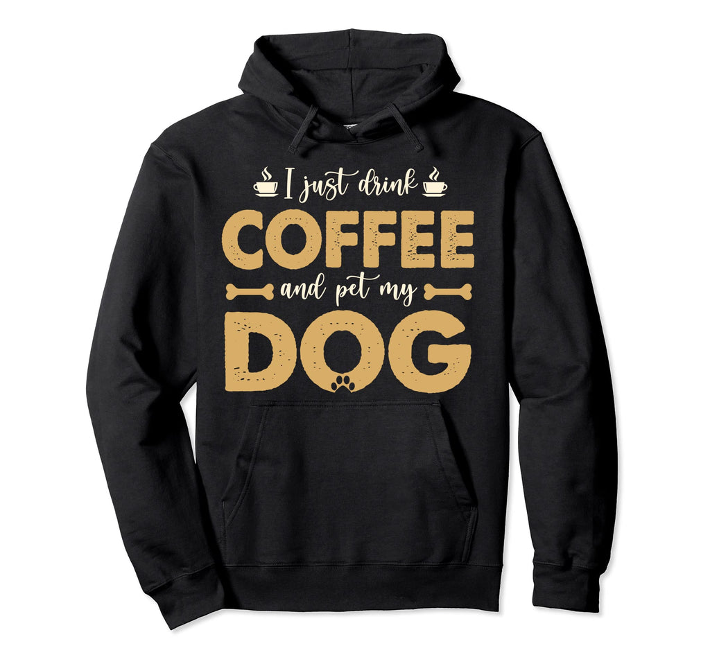 Dog And Coffee Lover Dog Dad And Dog Hoodie - Minimalist Print for Adults - T-Shirt, Sweatshirt, Hoodie