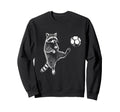 Funny Raccoon Soccer Balls Player Sweatshirt - Custom Art Print Men Women - T-Shirt, Sweatshirt, Hoodie