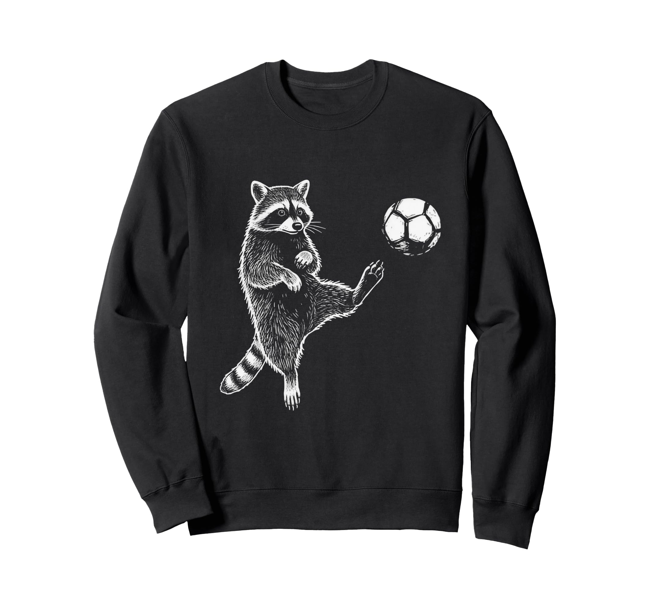 Funny Raccoon Soccer Balls Player Sweatshirt - Custom Art Print Men Women - T-Shirt, Sweatshirt, Hoodie
