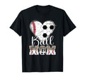 Ball Mom Heart Soccer Baseball Mom T-Shirt - Minimalist Print Unisex - T-Shirt, Sweatshirt, Hoodie