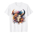 Boho Cow Skull Flowers Art Wild T-Shirt - Casual Everyday Wear for Adults - T-Shirt, Sweatshirt, Hoodie