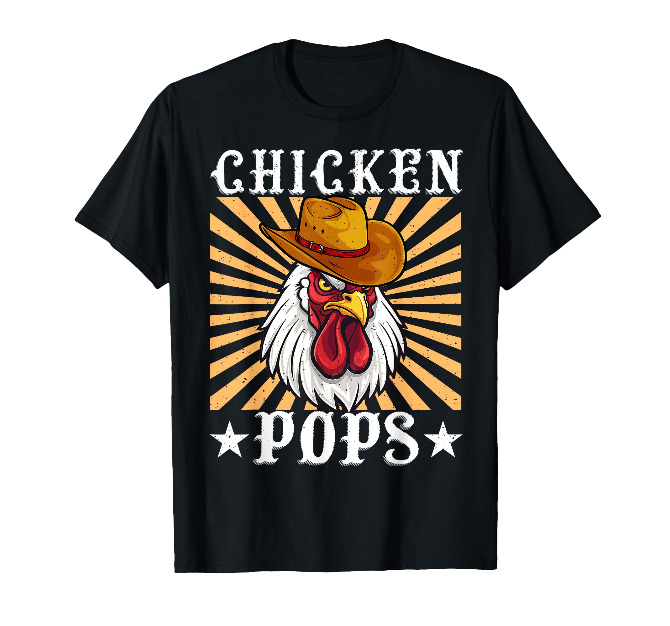 Chicken Pops Cowboy Hat Dad Poultry T-Shirt - Minimalist Print for Adults - T-Shirt, Sweatshirt, Hoodie