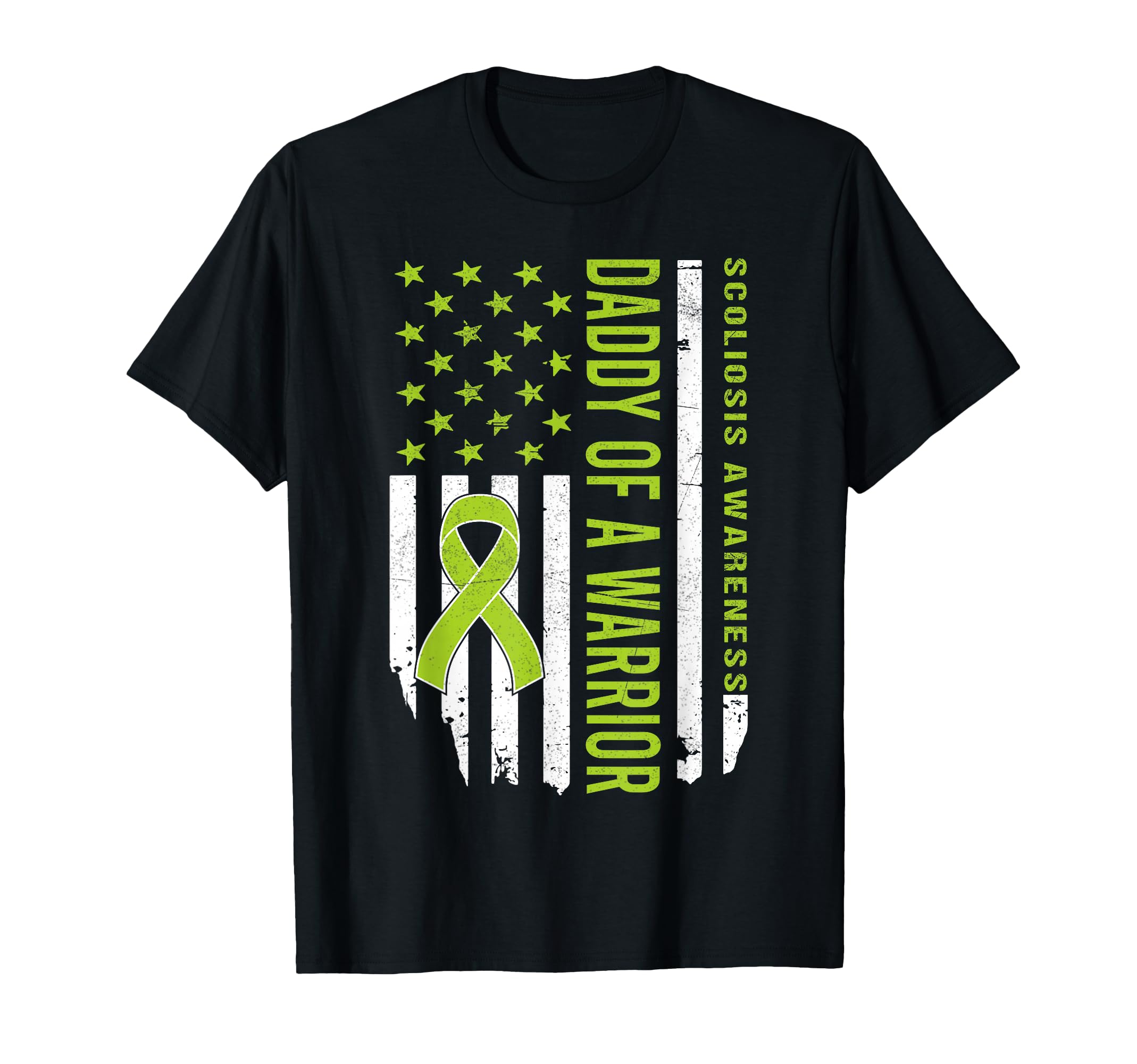Dad Scoliosis Warrior Dad Us Flag T-Shirt - Novelty Apparel Unisex - T-Shirt, Sweatshirt, Hoodie