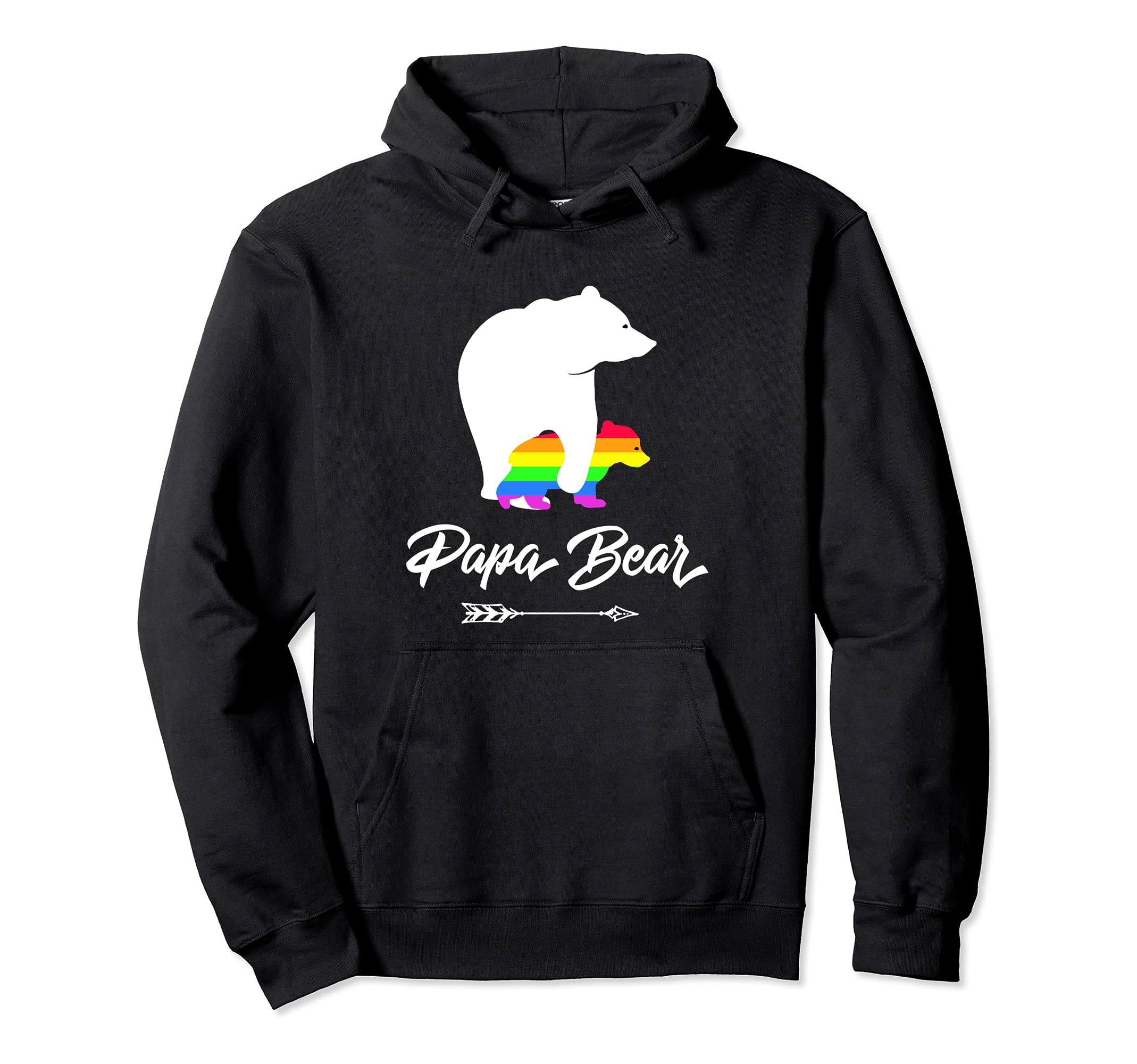 Papa Bear Lgbt Straight Ally Rainbow Hoodie - Fun Novelty Design Men Women - T-Shirt, Sweatshirt, Hoodie
