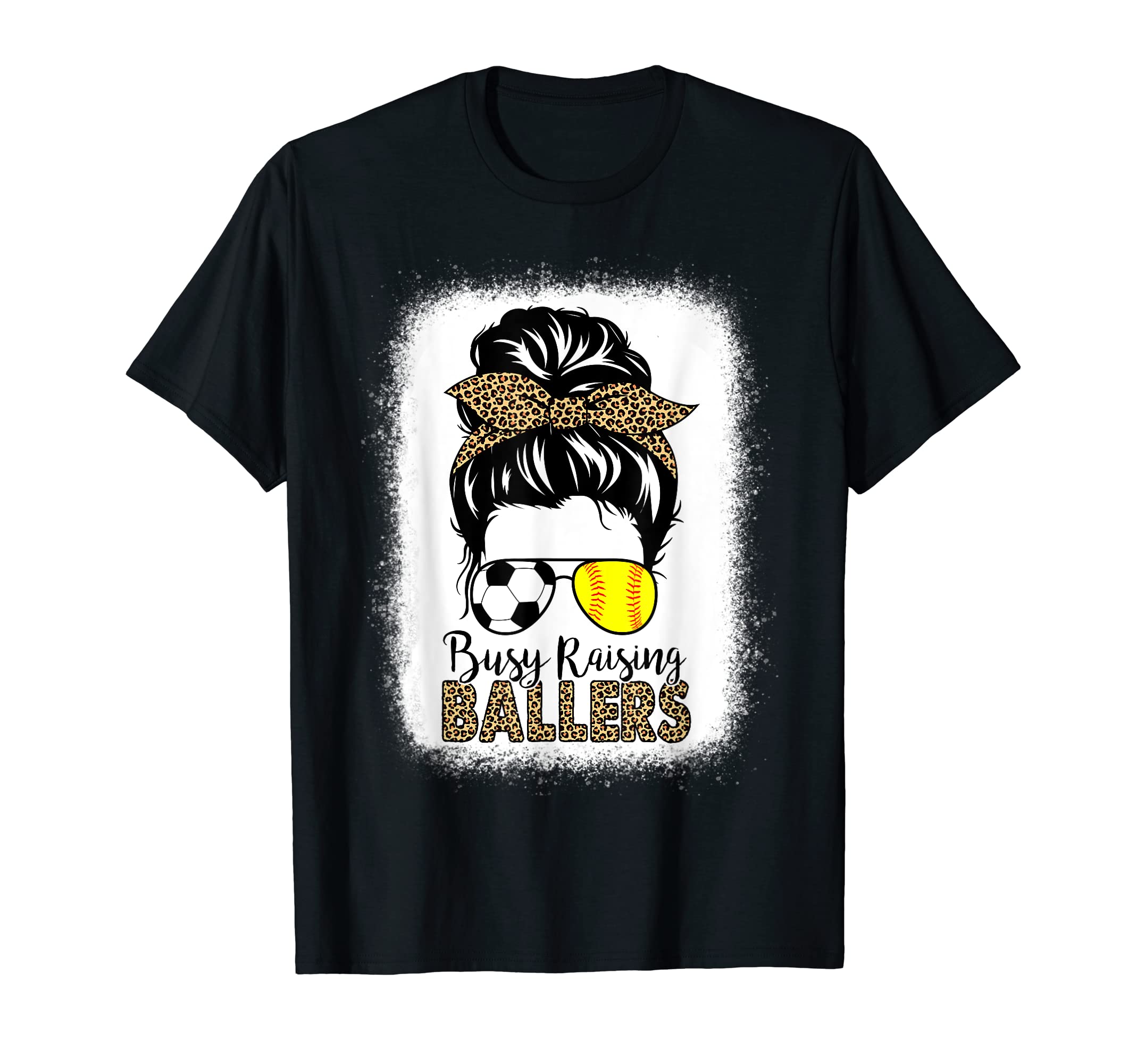 Softball And Soccer Mom Messy Bun Busy T-Shirt - Fun Novelty Design Unisex - T-Shirt, Sweatshirt, Hoodie