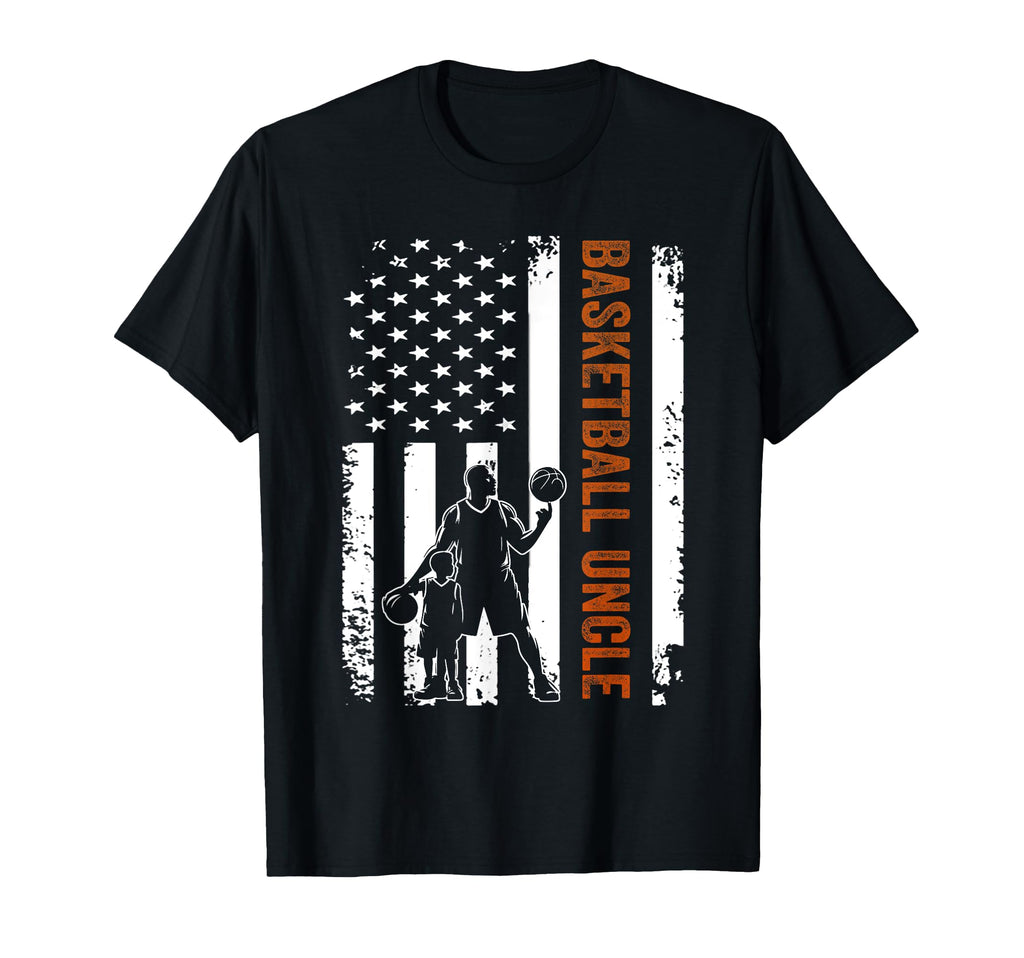 Basketball Uncle Usa Us Flag Basketball T-Shirt - Custom Art Print Unisex - T-Shirt, Sweatshirt, Hoodie