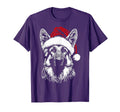 German Shepherd Santa Hat Pajama Mom T-Shirt - Streetwear Style Unisex - T-Shirt, Sweatshirt, Hoodie