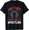 Just A Boy Who Loves Wrestling, Wrestler - Adult & Kids T-Shirts, Sweatshirts & Hoodies apparel design preview 1