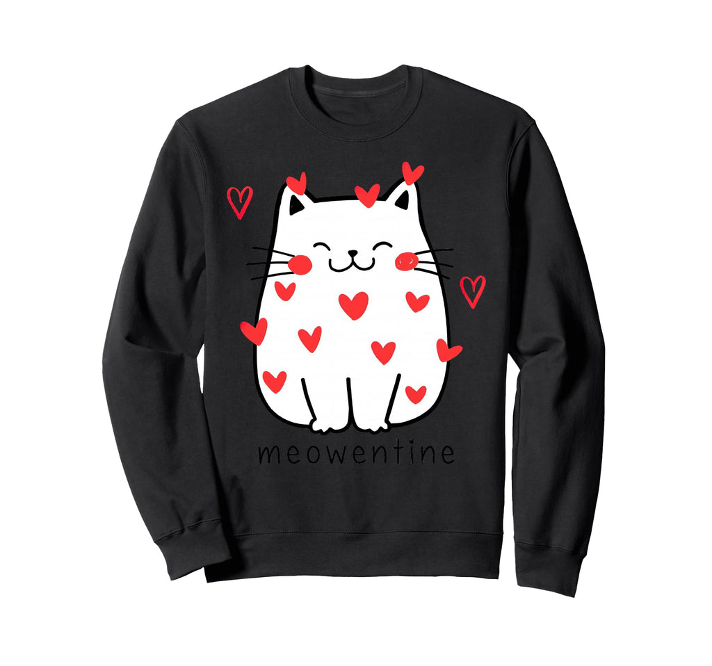 Meowentine Cat Valentines Day Cat Sweatshirt - Fun Novelty Design Unisex - T-Shirt, Sweatshirt, Hoodie