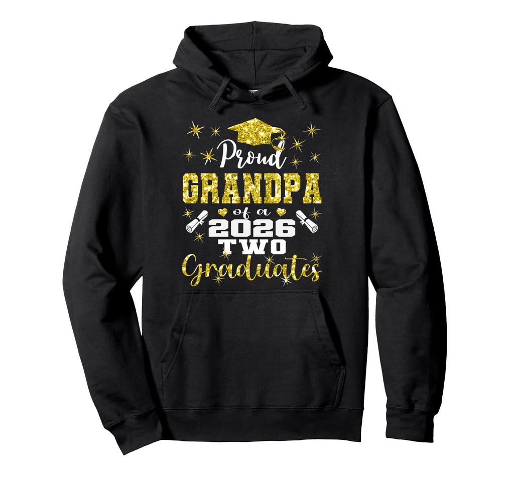 Proud Grandpa Two 2026 Graduates Hoodie - Graphic Print for Adults - T-Shirt, Sweatshirt, Hoodie