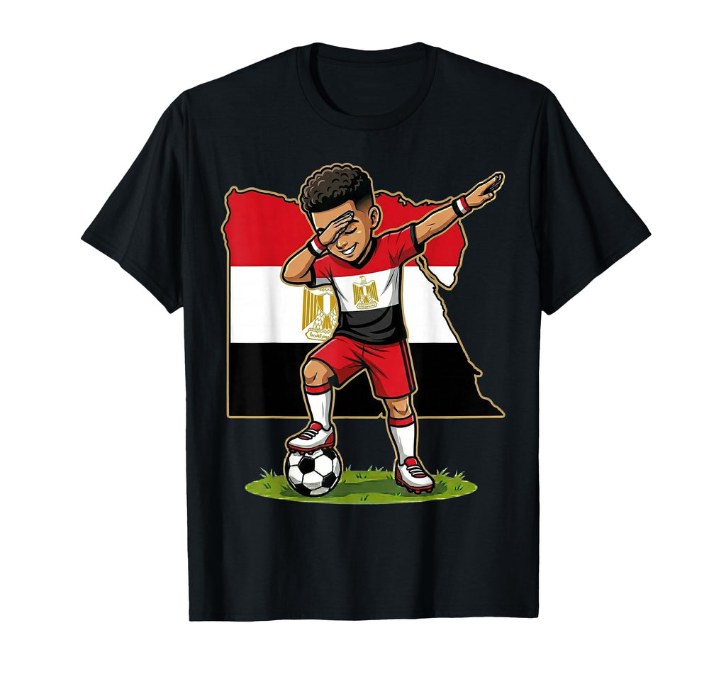 Dabbing Soccer Egypt Jersey T-Shirt - Aesthetic Graphic for Adults - T-Shirt, Sweatshirt, Hoodie