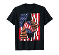 Baseball Player Usa American Flag T-Shirt - Minimalist Print for Adults - T-Shirt, Sweatshirt, Hoodie