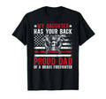 Proud Firefighter Dad Fireman Dad T-Shirt - Minimalist Print Unisex - T-Shirt, Sweatshirt, Hoodie