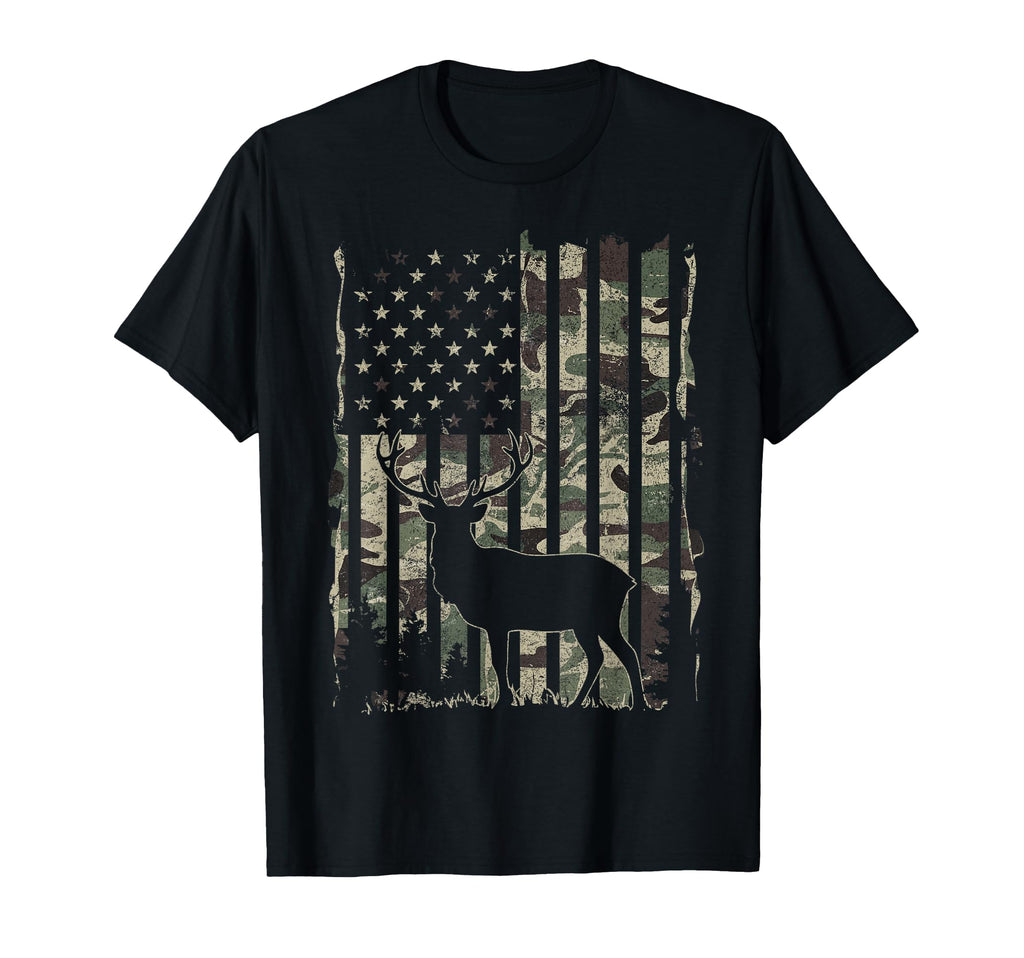Deer Hunting Hunter Camo Usa American T-Shirt - Unique Graphic for Adults - T-Shirt, Sweatshirt, Hoodie