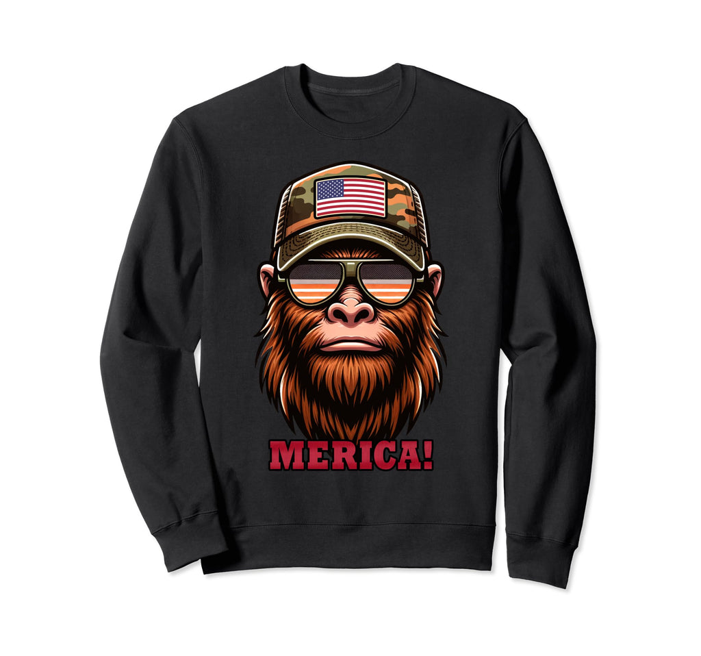 Bigfoot 4Th July Usa Flag Dad Father Sweatshirt - Streetwear Style Unisex - T-Shirt, Sweatshirt, Hoodie
