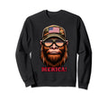 Bigfoot 4Th July Usa Flag Dad Father Sweatshirt - Streetwear Style Unisex - T-Shirt, Sweatshirt, Hoodie