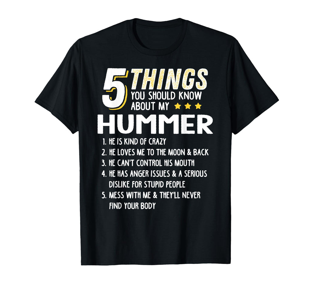 Funny 5 Things Grandpa Hummer Crazy T-Shirt - Custom Art Print for Adults - T-Shirt, Sweatshirt, Hoodie