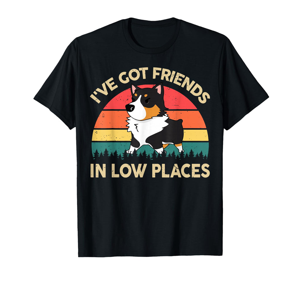 I Got Friends Low Place Corgi Lover T-Shirt - Novelty Apparel Men Women - T-Shirt, Sweatshirt, Hoodie