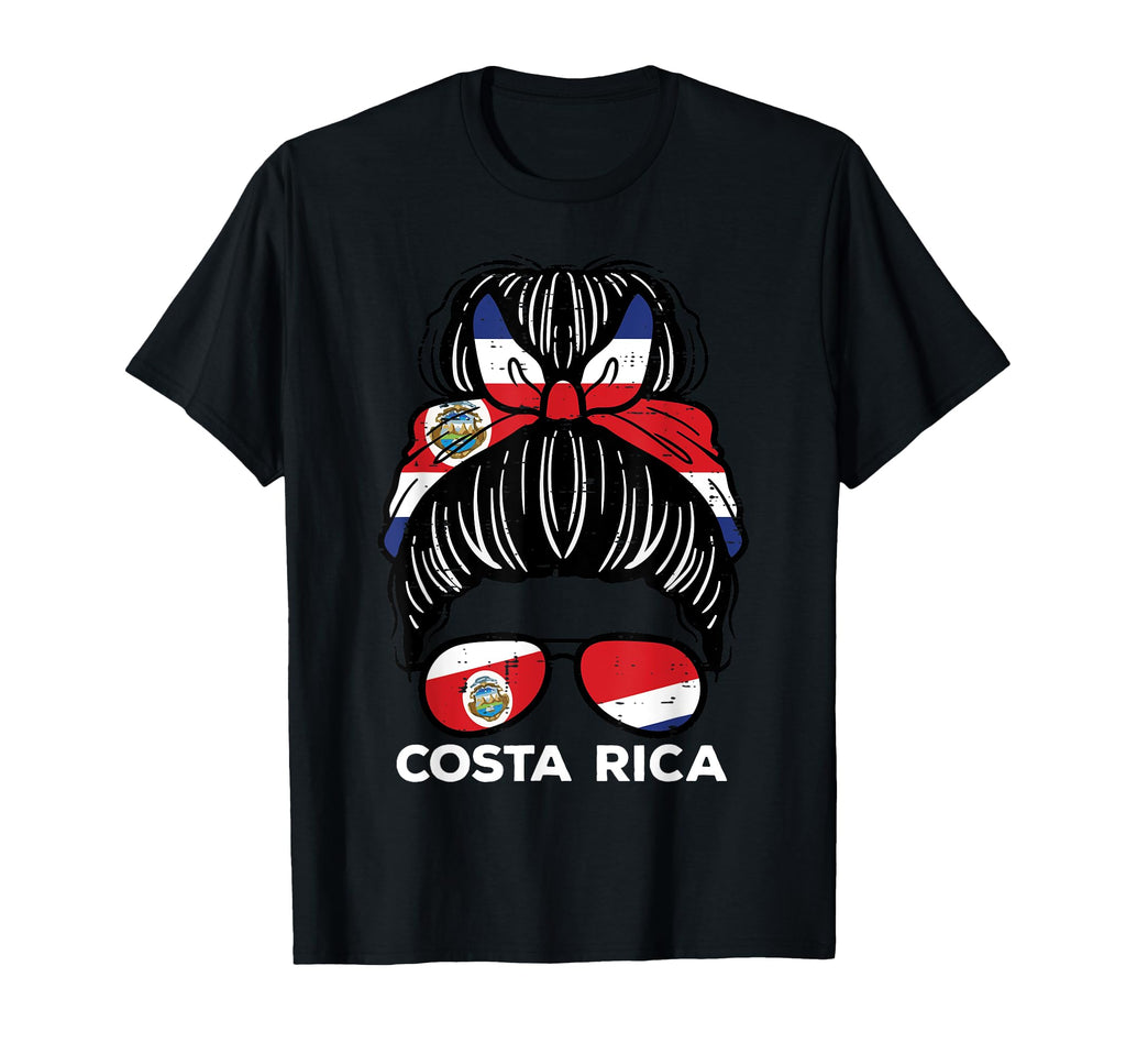 Costa Rica Rican Flag Hairbun T-Shirt - Casual Everyday Wear Unisex - T-Shirt, Sweatshirt, Hoodie
