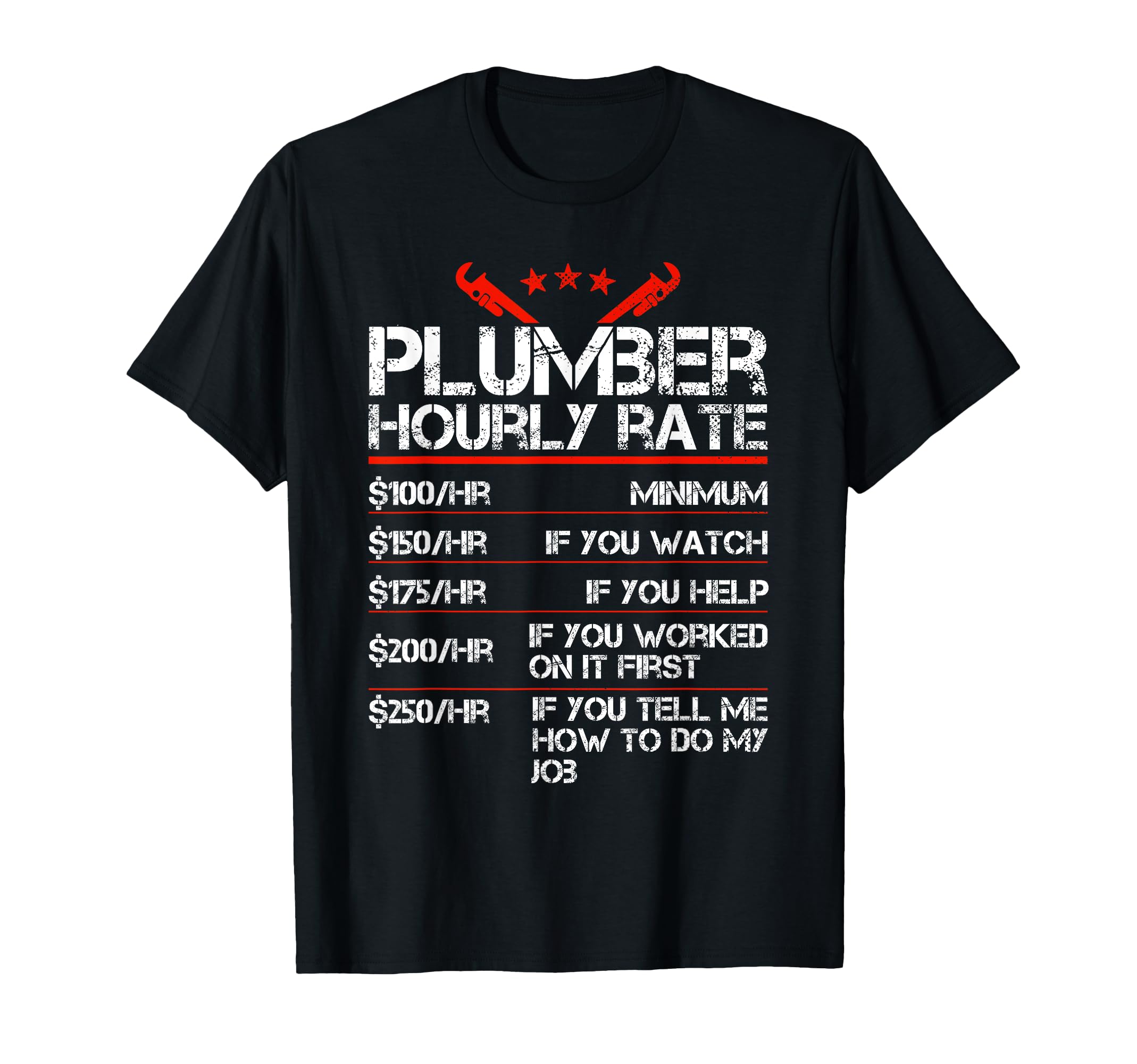 Funny Plumber Gifts Plumber Hourly T-Shirt - Casual Everyday Wear Unisex - T-Shirt, Sweatshirt, Hoodie