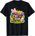 Colorful Easter 2026 Cousin Crew Bunny Ears Egg Hunt - Adult & Kids T-Shirts, Sweatshirts & Hoodies apparel design preview 1