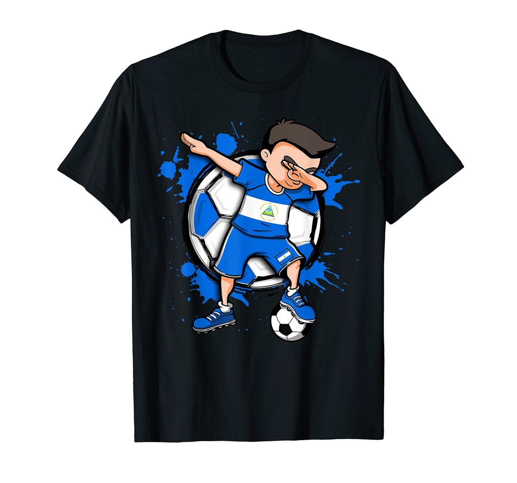 Dabbing Soccer Nicaragua Football T-Shirt - Minimalist Print Men Women - T-Shirt, Sweatshirt, Hoodie