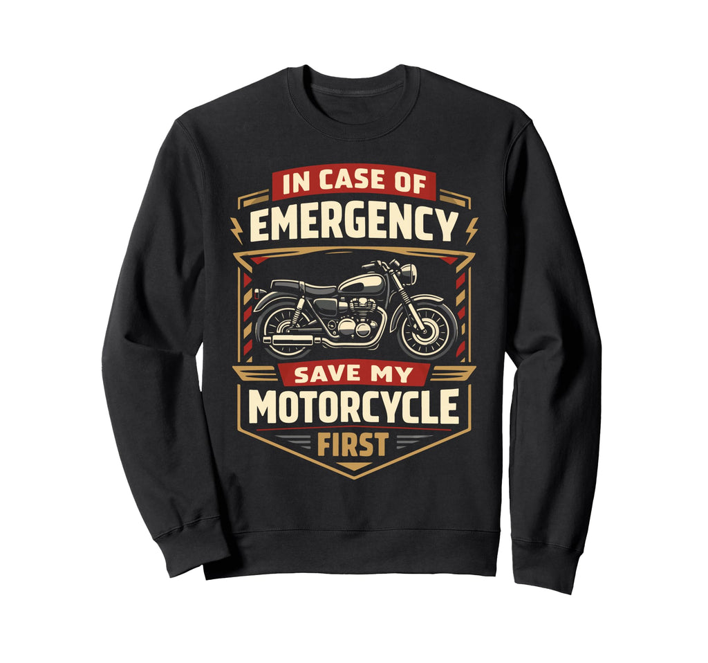 Motorcycle Biker Case Emergency Sweatshirt - Minimalist Print for Adults - T-Shirt, Sweatshirt, Hoodie