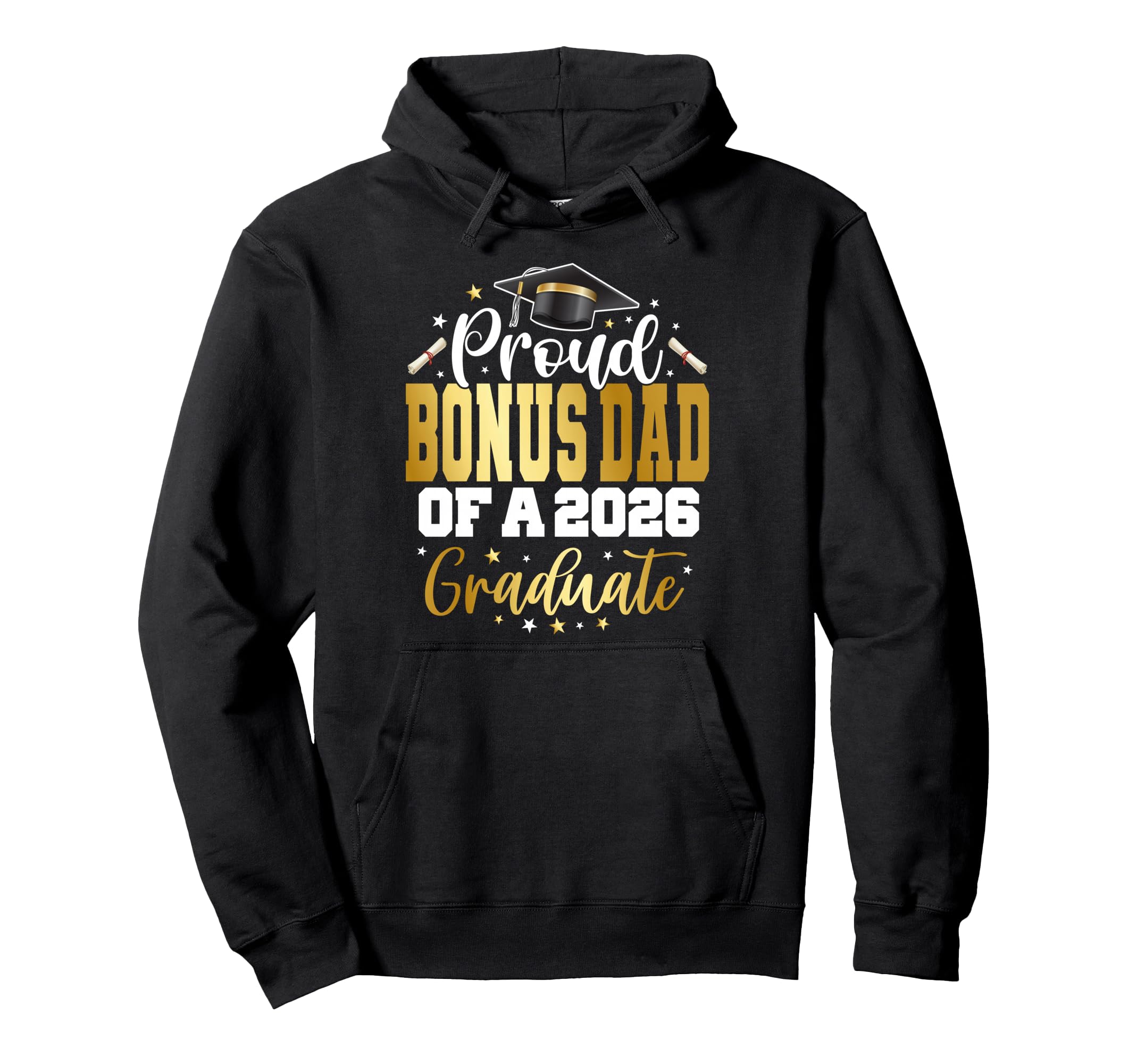 Senior 2026 Proud Bonus Dad Class Hoodie - Fun Novelty Design for Adults - T-Shirt, Sweatshirt, Hoodie