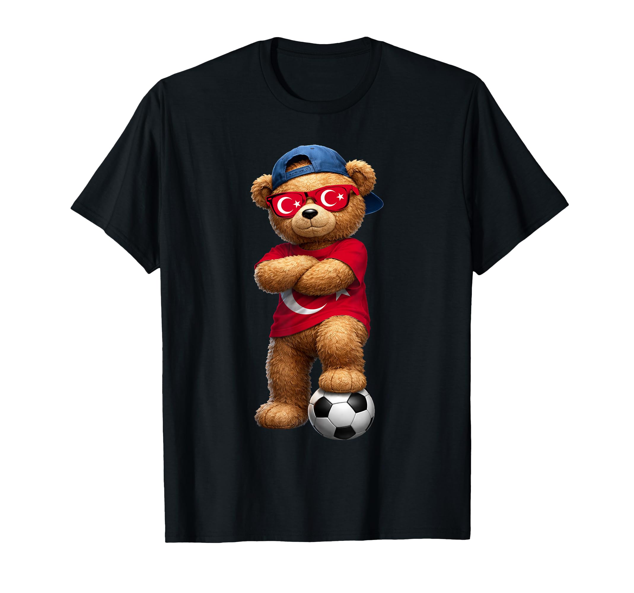 Turkish Flag Teddy Player Sports T-Shirt - Trendy Graphic for Adults - T-Shirt, Sweatshirt, Hoodie