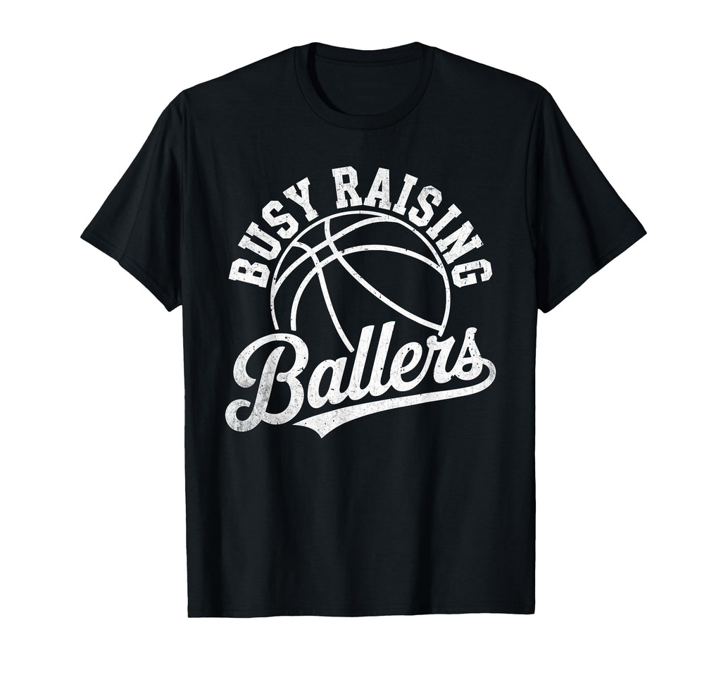 Busy Raising Ballers Funny T-Shirt - Minimalist Print for Adults - T-Shirt, Sweatshirt, Hoodie