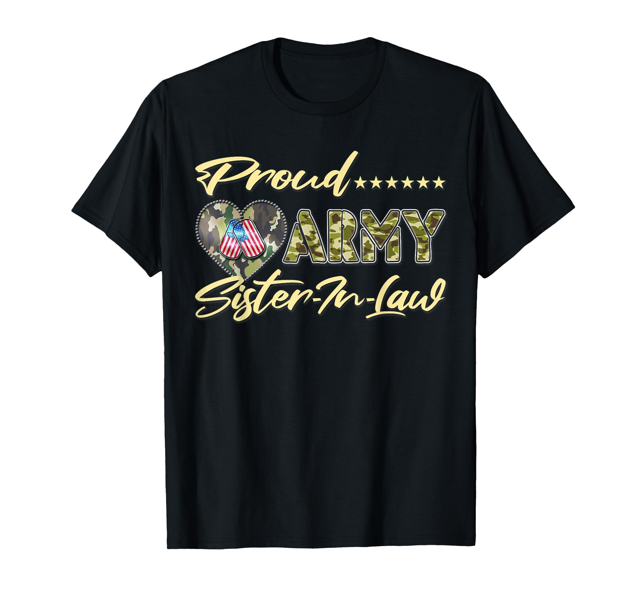 Proud Army Sister Law Us Flag T-Shirt - Casual Everyday Wear for Adults - T-Shirt, Sweatshirt, Hoodie