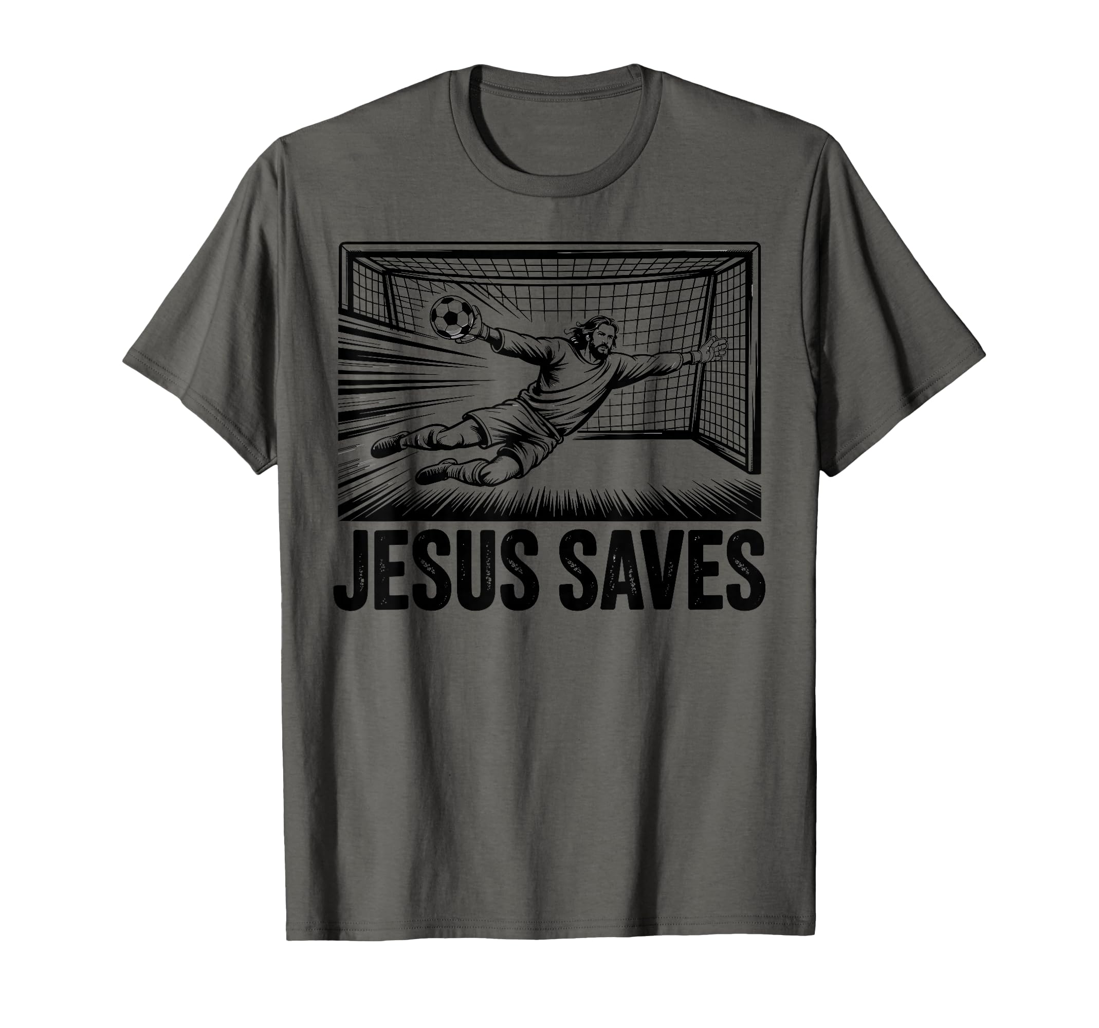 Soccer Goalie Goalkeeper Jesus T-Shirt - Casual Everyday Wear for Adults - T-Shirt, Sweatshirt, Hoodie