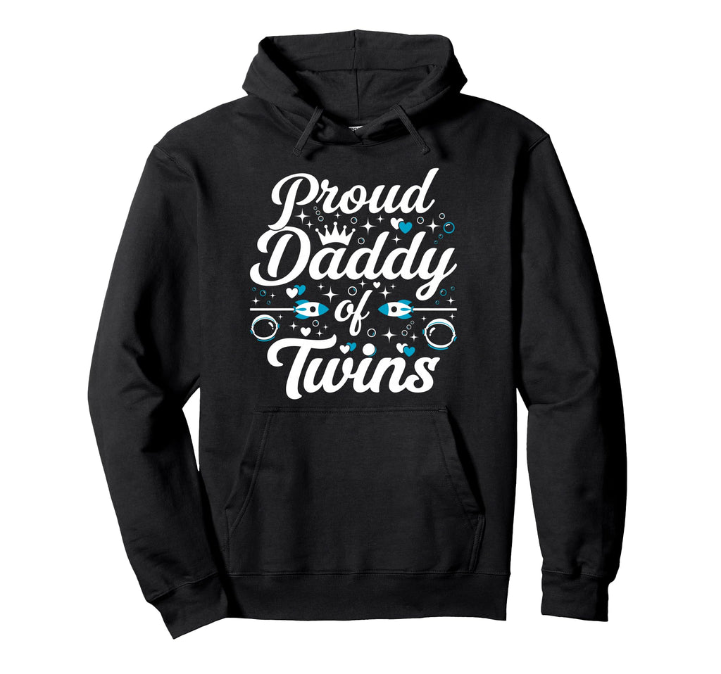 Proud Daddy Twins Matching Family Hoodie - Custom Art Print for Adults - T-Shirt, Sweatshirt, Hoodie