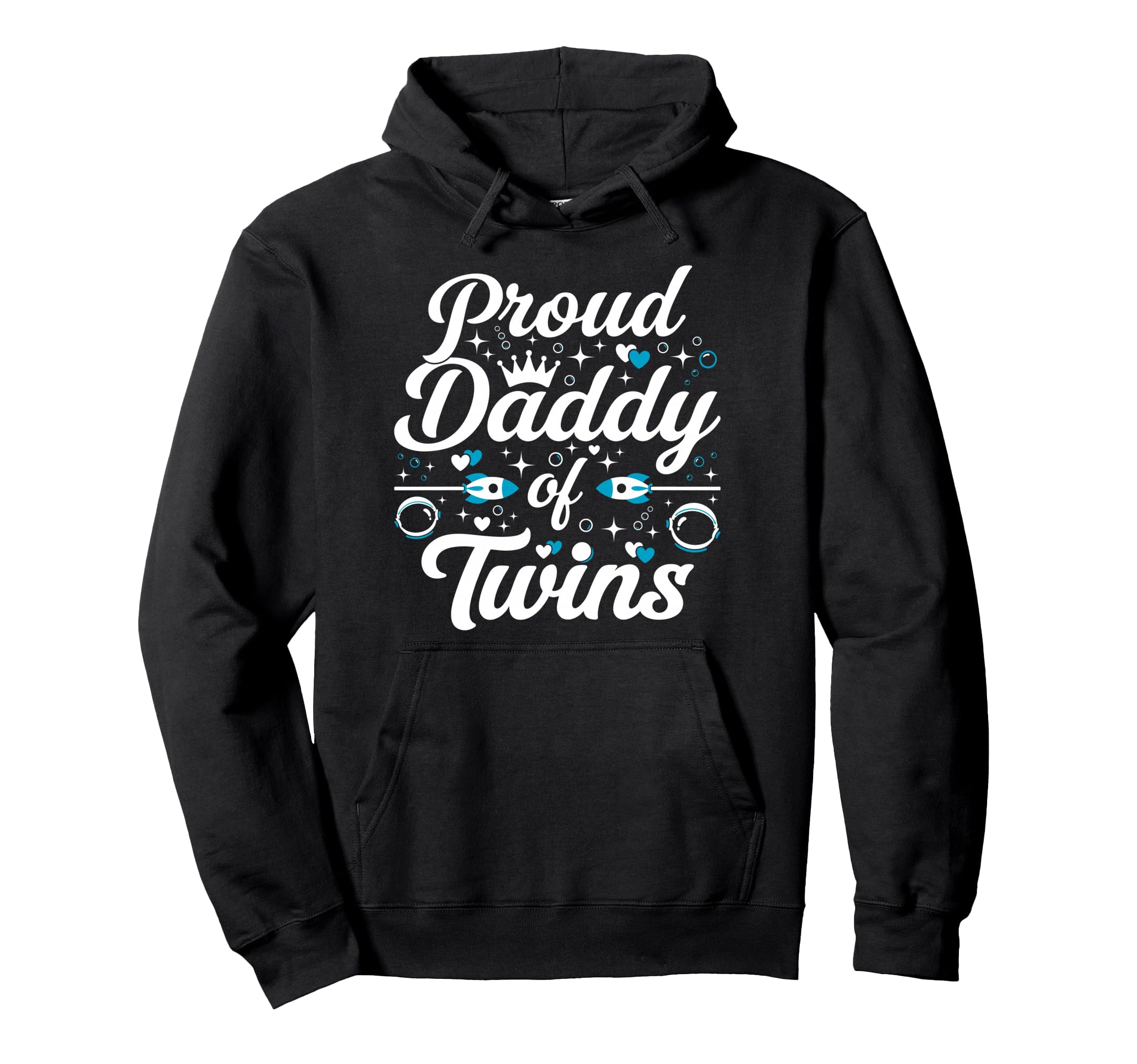 Proud Daddy Twins Matching Family Hoodie - Custom Art Print for Adults - T-Shirt, Sweatshirt, Hoodie