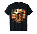 Rustic Rodeo Patriot Western Cowboy Boots T-Shirt - Unique Graphic Unisex - T-Shirt, Sweatshirt, Hoodie