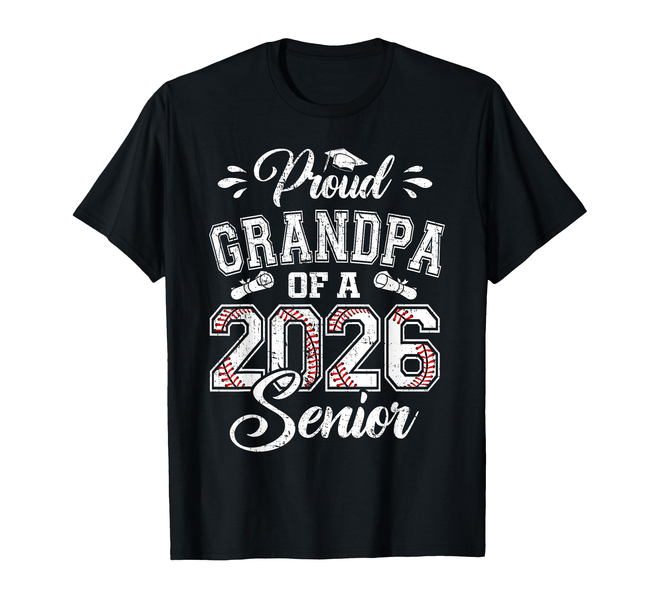 Proud Grandpa 2026 Senior Baseball T-Shirt - Custom Art Print Men Women - T-Shirt, Sweatshirt, Hoodie