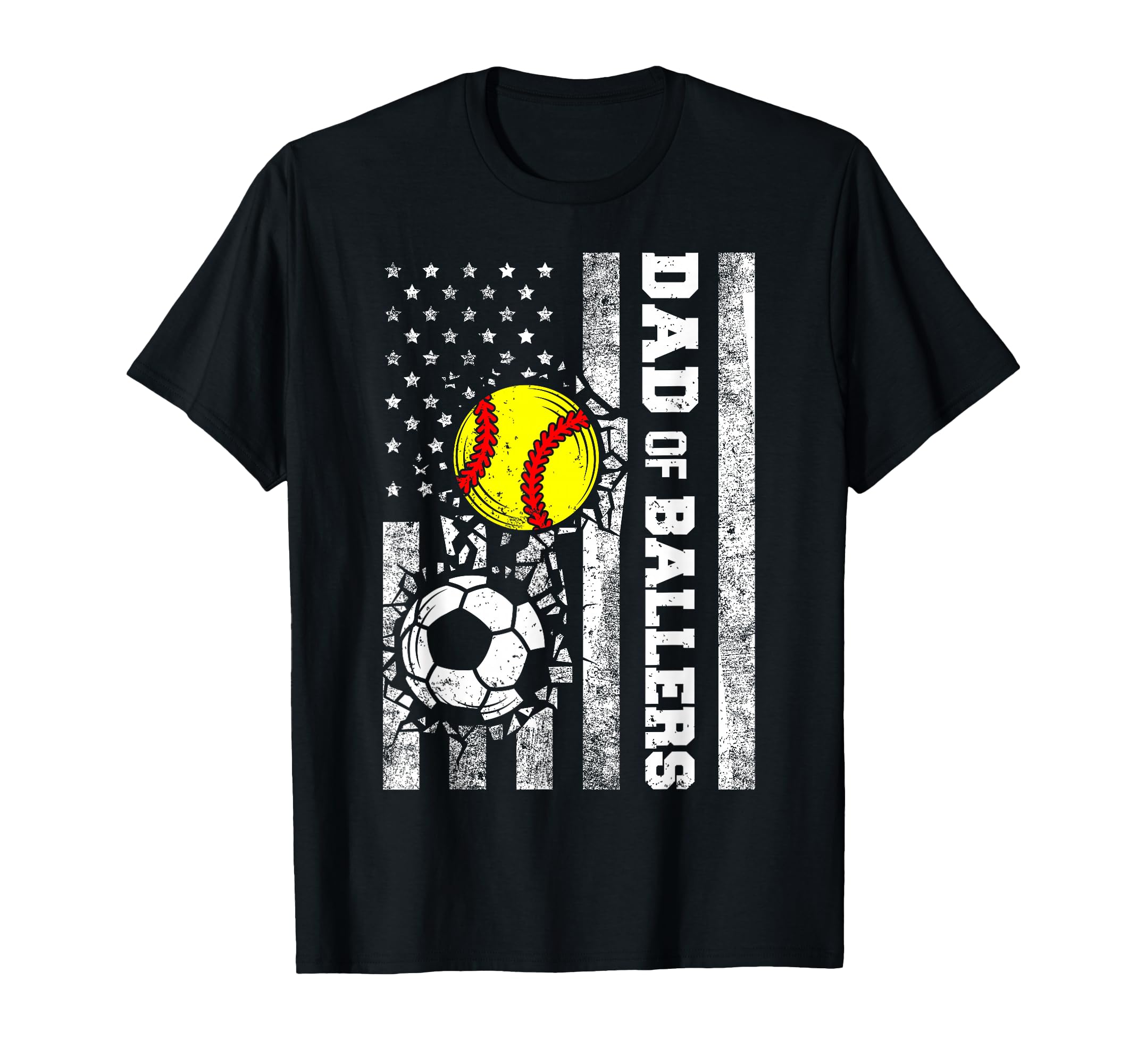 Dad Ballers Funny Usa Flag Soccer T-Shirt - Fun Novelty Design Men Women - T-Shirt, Sweatshirt, Hoodie