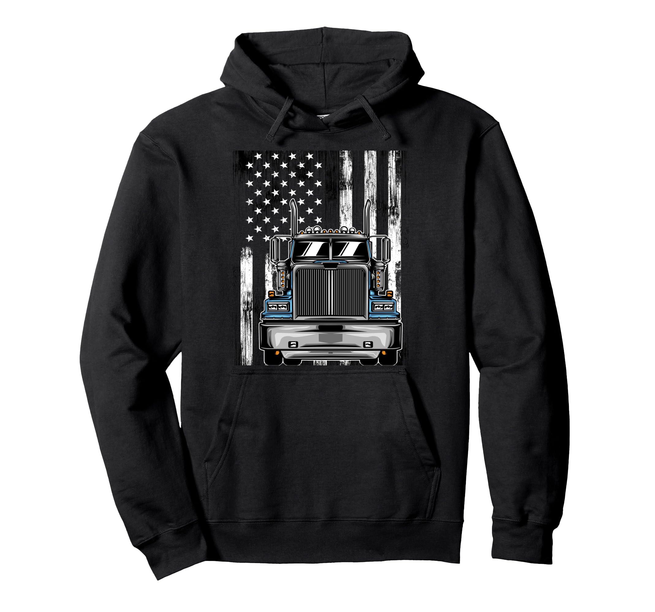 Usa Flag Trucker Papa Dad Truck Driver Hoodie - Graphic Print Unisex - T-Shirt, Sweatshirt, Hoodie