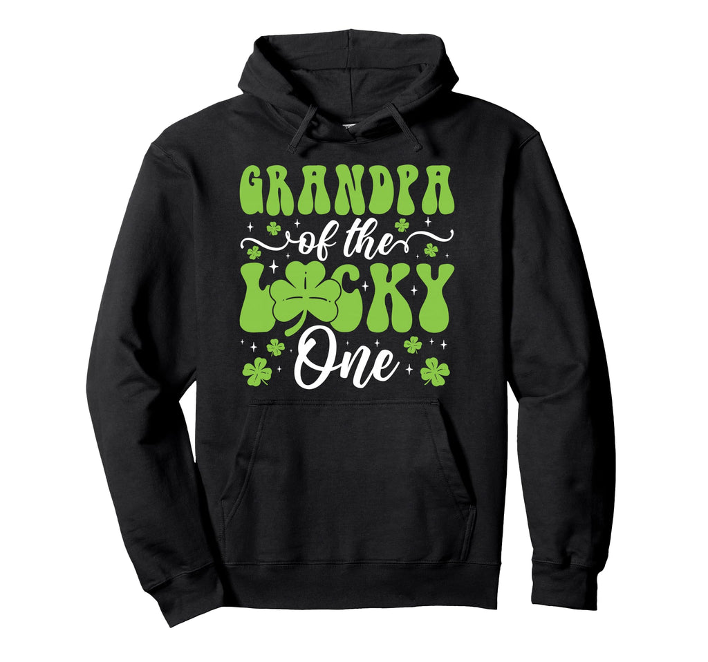 Grandpa Lucky One First Birthday St Hoodie - Minimalist Print Men Women - T-Shirt, Sweatshirt, Hoodie
