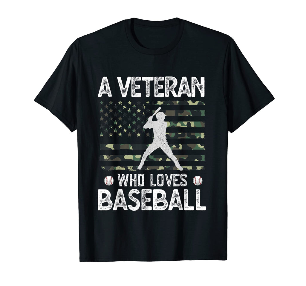 Veteran Who Loves Baseball Patriotic T-Shirt - Fun Novelty Design Unisex - T-Shirt, Sweatshirt, Hoodie