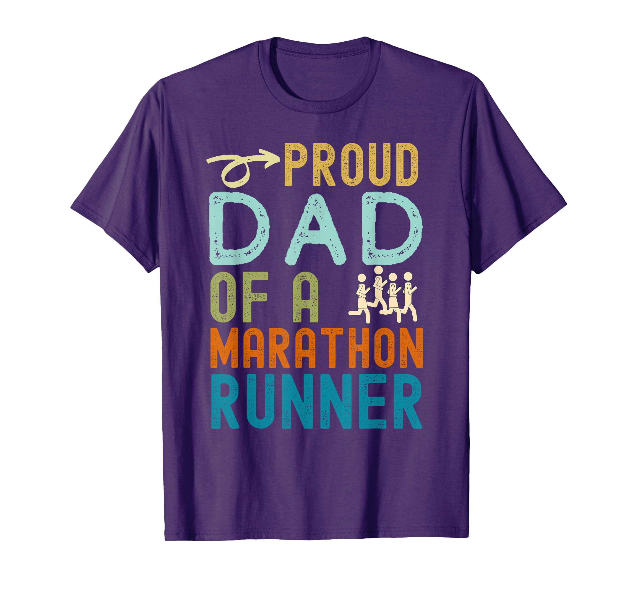 Proud Dad Marathon Runner Distressed T-Shirt - Streetwear Style Unisex - T-Shirt, Sweatshirt, Hoodie