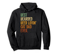 Best Bearded Beer Lovin Cat Dad Beer Hoodie - Novelty Apparel Men Women - T-Shirt, Sweatshirt, Hoodie