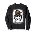 Soccer Mom Life Messy Bun Leopard Sweatshirt - Custom Art Print Men Women - T-Shirt, Sweatshirt, Hoodie