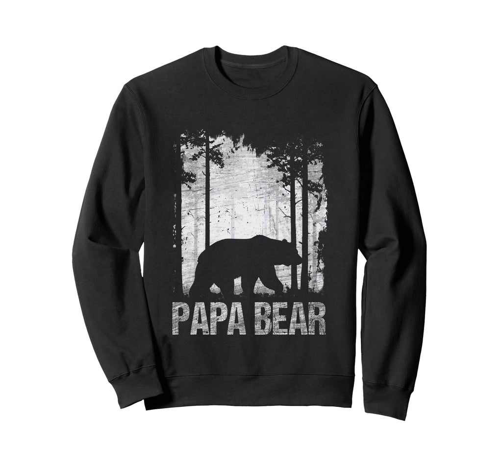 Papa Bear Silhouette Forest Sweatshirt - Unique Graphic for Adults - T-Shirt, Sweatshirt, Hoodie