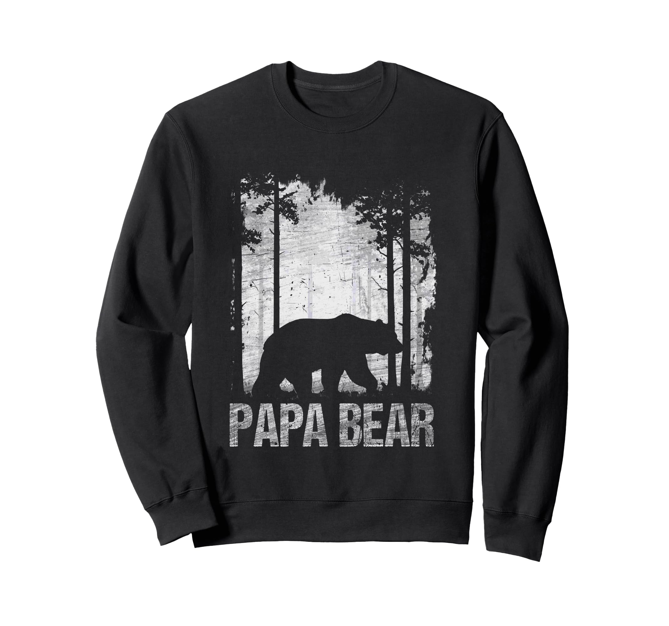 Papa Bear Silhouette Forest Sweatshirt - Unique Graphic for Adults - T-Shirt, Sweatshirt, Hoodie