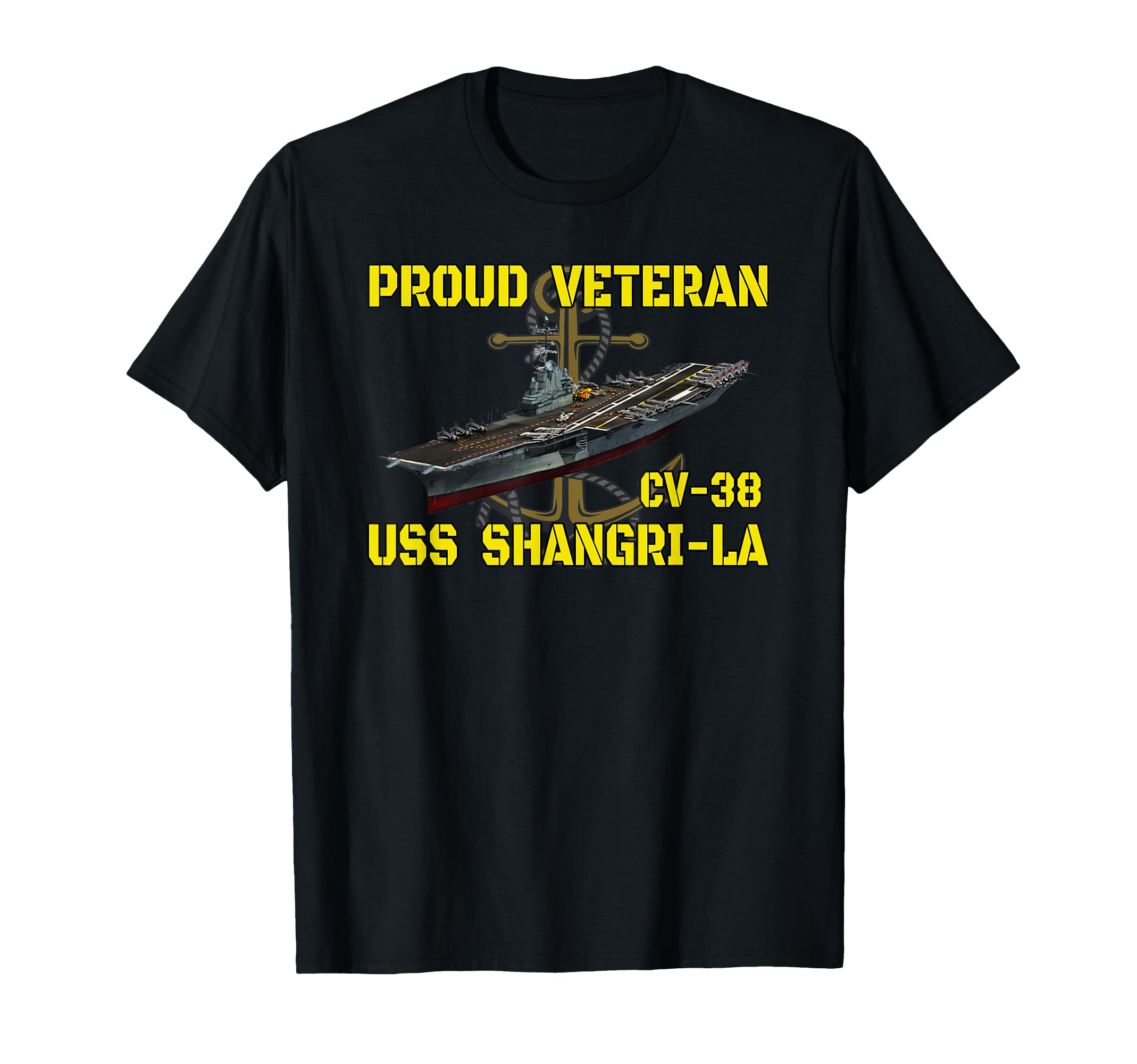 Aircraft Carrier Uss Shangri La Cv 38 T-Shirt - Trendy Graphic Men Women - T-Shirt, Sweatshirt, Hoodie
