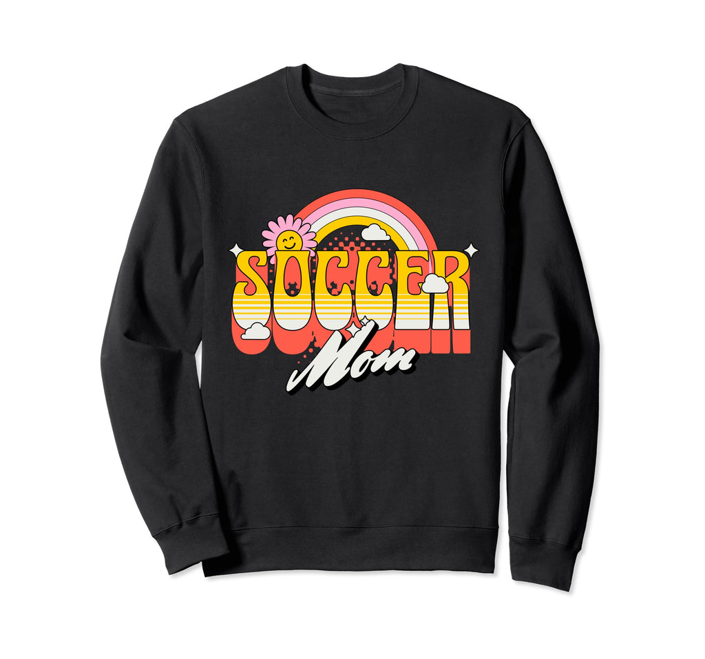 Soccer Mom Groovy Soccer Fan Sweatshirt - Aesthetic Graphic for Adults - T-Shirt, Sweatshirt, Hoodie