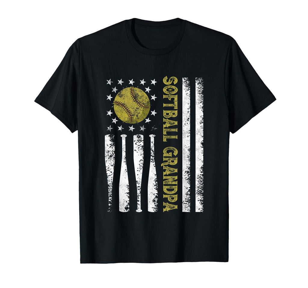 Distressed Usa American Flag Softball T-Shirt - Minimalist Print Men Women - T-Shirt, Sweatshirt, Hoodie